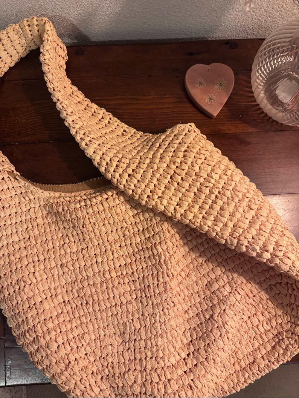 Handwoven Straw-Style Shoulder Bag